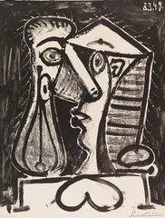 Figure composée II by Pablo Picasso, 1949, Lithograph, sold Dec 2017