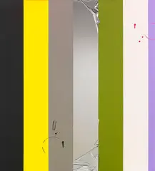 Anselm Reyle, Ohne Titel, 2007, Lackfarbe, farbiger Acrylglasspiegel, Acrylfarbe, Silberfolie auf Leinwand