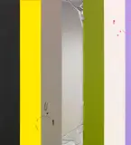 Anselm Reyle, Ohne Titel, 2007, Lackfarbe, farbiger Acrylglasspiegel, Acrylfarbe, Silberfolie auf Leinwand