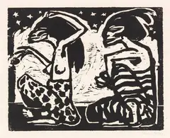 Mann und Weibchen by Emil Nolde, 1912, Woodcut, sold Dec 2017