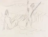 Badende in Wellen by Ernst Ludwig Kirchner, 1912, Pencil drawing, sold Dec 2017