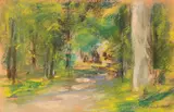 Max Liebermann, Weg im Wald, Um 1907, Pastel