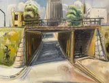 Paul Kleinschmidt, Unterführung in Ulm, 1933, Oil on canvas
