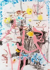 Daniel Richter, Ohne Titel, 1996, Aquarell, Gouache und Lackfarbe auf Papier