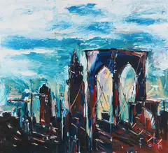 Detlev Foth, Brooklyn Bridge N.Y, 2001, Oil on canvas