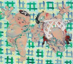 Puttiklatsch by Cornelius Völker, 1996, Oil on canvas, sold Dec 2017