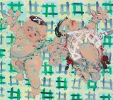 Cornelius Völker, Puttiklatsch, 1996, Oil on canvas
