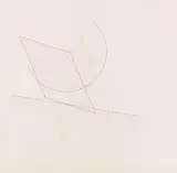 Sol LeWitt, The location of a black arc, red parallelogram...., 1976, Pencil