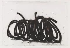 Bernar Venet, Four Indeterminate Lines, 2014, Etching in colors