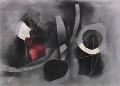 Ohne Titel by Fritz Winter, 1954, Öl auf Papier, sold Dec 2017
