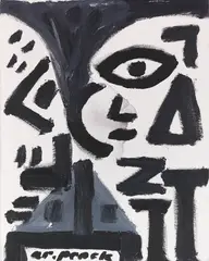 2 T by A. R. Penck, 1995, Acrylic on canvas, sold Dec 2017