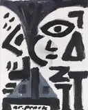 2 T by A. R. Penck, 1995, Acrylic on canvas, sold Dec 2017