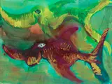 Fish by Rainer Fetting, 1989, Oil on canvas, sold Dec 2017