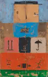 Markus Lüpertz, Mann im Regen, 2010, Gouache