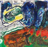 Maurice Wyckaert, De Wolk valt in den boom, 1964, Oil on canvas
