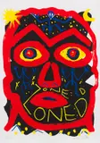 Zone D (Gesicht) by A. R. Penck, 1991, Silkscreen in colors, sold Dec 2017