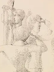 Oskar Schlemmer, Gruppe pointilliert, 1930, India Ink