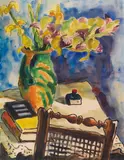 Stillleben mit braunem Stuhl by Karl Schmidt-Rottluff, 1937, Watercolor, sold Dec 2017