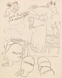 Seid fruchtbar und mehret euch - Die Religion muss dem Volke erhalten bleiben by George Grosz, 1922, India ink drawing, sold Dec 2017
