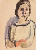 Oskar Kokoschka, Bildnis Grete Ring, Um 1923, Watercolor