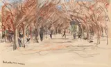 Max Liebermann, Promenade in Cannes, Ca. 1907, Pastel