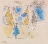 Fünf Personen am Strand by Lyonel Feininger, 1949, Watercolor, sold Dec 2017
