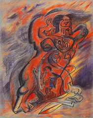 André Masson, Gilgamesch, 1972, Pastel