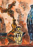 Stillleben mit Herbstzweig by Karl Schmidt-Rottluff, 1966, Watercolor, sold Dec 2017