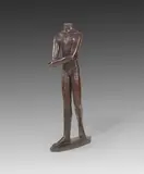 Hermann Blumenthal, Schreitender auf längsovaler Platte, 1929/30, Bronze