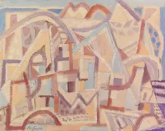 Stadt und Berg by Eduard Bargheer, 1964, Oil on canvas, sold Dec 2017