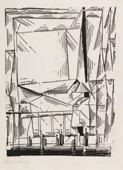 Gelmeroda by Lyonel Feininger, 1920, Woodcut, sold Dec 2017