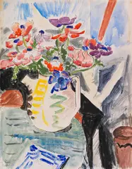 Anemonen by Erich Heckel, 1926, Watercolor, sold Dec 2017