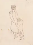 August Macke, Kinder, 1911, Pencil drawing