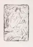 Otto Mueller, Sitzende, von Blattwerk umgeben (helle Fassung), 1923, Lithograph