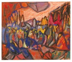 Komposition by Adolf Hölzel, Um 1930, Pastel, sold Dec 2017