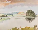 Rüdesee in Angeln by Erich Heckel, 1937, Watercolor, sold Dec 2017