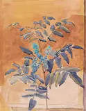 Blauer Zweig by Erich Heckel, 1948, Watercolor on paper, sold Dec 2017