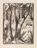 Otto Mueller, Waldlandschaft mit kleinen Figuren (2), 1919, Lithograph