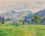 Otto Modersohn, Lichter Sommertag im Allgäu (Unterjoch bei Hindelang), 1927, Oil on cardboard