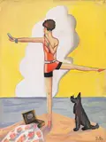 Dodo, Make up auf der Insel, Wohl um 1940, Gouache