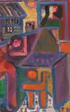 Ida Kerkovius, Komposition (Kleines Städtebild), 1959, Oil on fibreboard