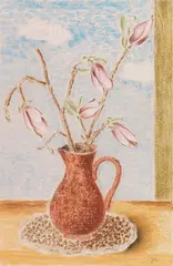 Bruno Goller, Stillleben mit Magnolien, Wohl um 1930, Pastel