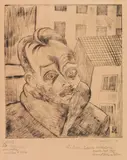 Conrad Felixmüller, Der Arbeitslose (Max John), 1920, Drypoint