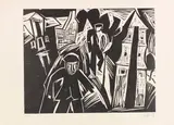 Straßenszene by Karl Schmidt-Rottluff, 1923, Woodcut, sold Dec 2017