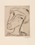 Karl Schmidt-Rottluff, Kopf, 1915, Etching