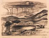 Albert Birkle, Oberschlesien, 1929, Charcoal drawing