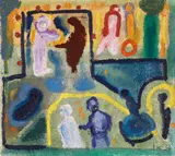 Ida Kerkovius, Ohne Titel (Häuser mit Figuren)