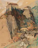 Leo Putz, Schloss Tirol, Wohl um 1936, Pastel