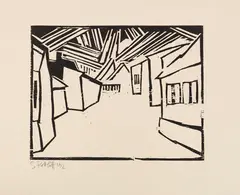 Straße in Sonne by Karl Schmidt-Rottluff, 1912, Woodcut, sold Dec 2017
