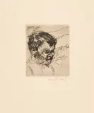 Karl Schmidt-Rottluff, Knabenkopf, 1907, Etching